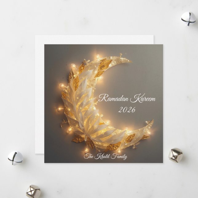 Cartão De Festividades Happy Ramadan Mubarak Ramadan Kareem Hilal Muslim (Frente/Verso In Situ)