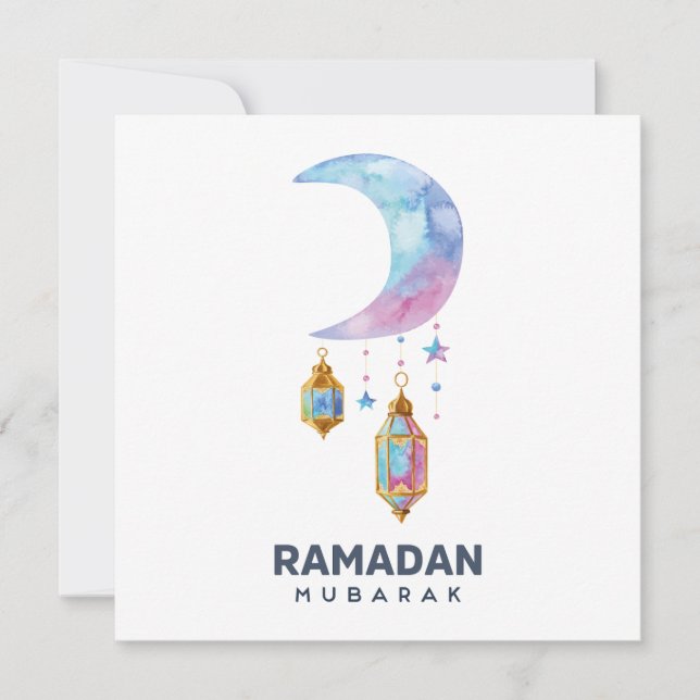 Cartão De Festividades Happy Ramadan Mubarak | Ramadan Kareem, muçulmano  (Frente)