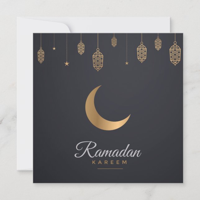 Cartão De Festividades Happy Ramadan Mubarak | Ramadan Kareem, muçulmano  (Frente)