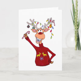 Cartão De Festividades Happy Reindeer