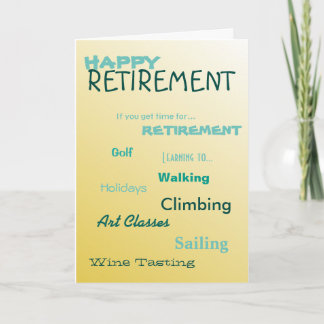 Cartão De Festividades Happy retirement golf sailing holidays wishing you