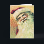 Cartão De Festividades Happy Santa Merry Christmas Vintage<br><div class="desc">Beautiful Illustration of a Vintage Happy Santa Merry Christmas greeting card.  Easy to personalize the card by clicking the "Customize it" button. Find more matching items at the ingeinc.com store.</div>