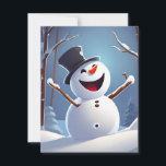Cartão De Festividades Happy Snowman<br><div class="desc">Feliz Snowman. Wombo</div>