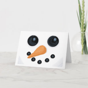 Cartão De Festividades Happy Snowman Face Card