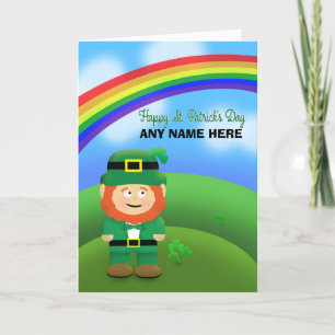 Cartão De Festividades Happy St Patrick's Day Custom Name Leprechaun