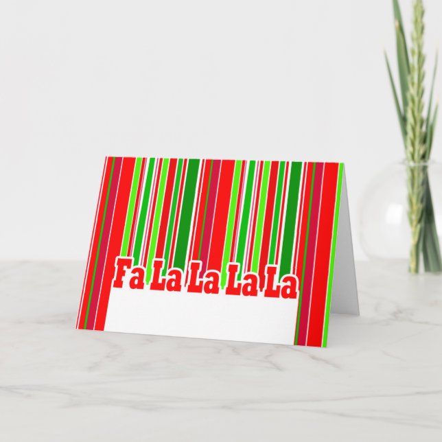 Cartão De Festividades Happy Stripe FA LA LA LA LA Greeting card (Frente)