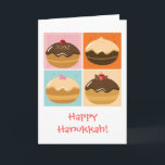 Cartão De Festividades Happy Sweet Hanukkah<br><div class="desc">Dessert Time - Delicious Hanukkah Donuts Gifts Line Design. All designs are customizable - you may change text fonts,  size & colors,  add/remove/change text & graphics. EveStock Graphics & Design © All rights reserved</div>