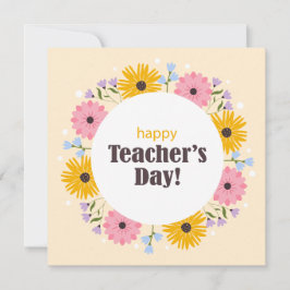 Cartão De Festividades Happy Teacher's Day Wild Flowers