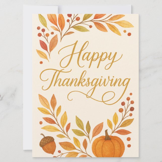 Cartão De Festividades Happy Thanksgiving Greeting Card (Frente)