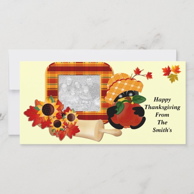 Cartão De Festividades Happy Thanksgiving Photo Cards (Frente)