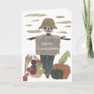 Cartão De Festividades Happy Thanksgiving, Scarecrow, Harvest