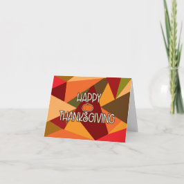 Cartão De Festividades HAPPY THANKSGIVING Triangles Fall Greeting Card