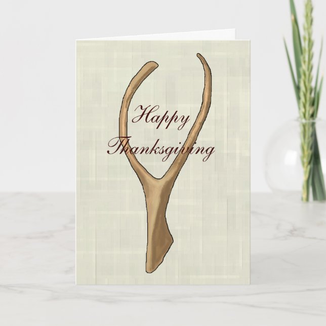 Cartão De Festividades Happy Thanksgiving Wishbone Greeting Card (Frente)