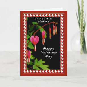 Cartão De Festividades Happy Valentine Day To My Husband, Bleeding Hearts