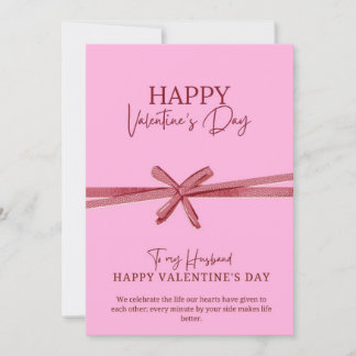 Cartão De Festividades Happy Valentine’s Card Pink Greeting Card