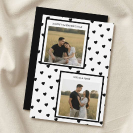 Cartão De Festividades Happy Valentine’s Day Card Black Heart Design