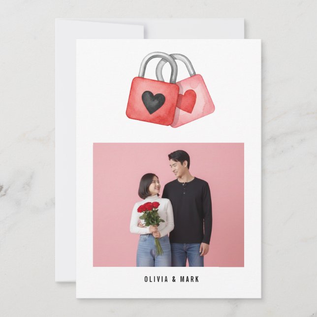 Cartão De Festividades Happy Valentine’s Day Custom Photo Collage Holiday (Frente)