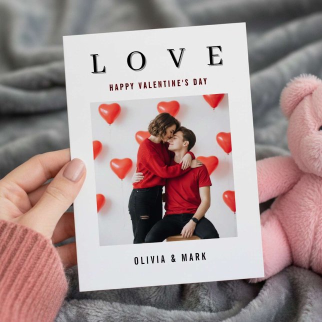 Cartão De Festividades Happy Valentine’s Day Custom Photo Collage Love (Criador carregado)