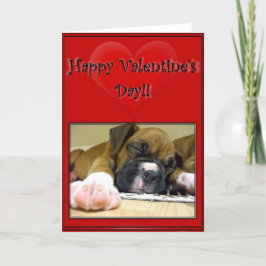 Cartão De Festividades Happy Valentine's Day Boxer puppy
