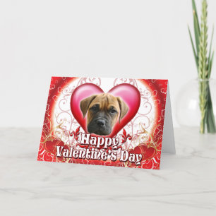 Cartão De Festividades Happy Valentines Day Bull Mastiff