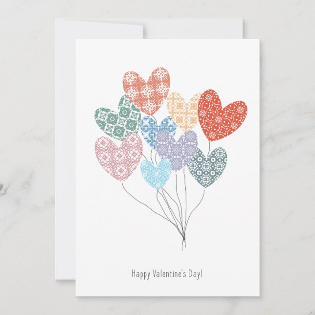 Cartão De Festividades Happy Valentine's Day Card With yplusy Balloons! (Frente)