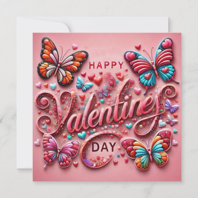 Cartão De Festividades Happy Valentines Day Cards (Frente)