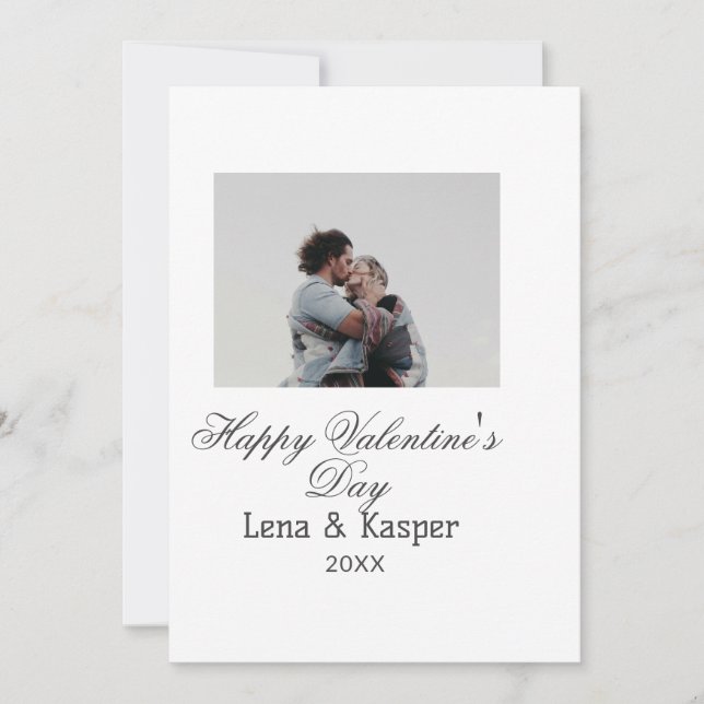 Cartão De Festividades Happy Valentine's day couple photo modern simple t (Frente)