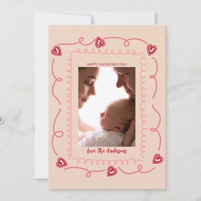 Cartão De Festividades Happy Valentine's Day Custom Photograph Whimsical (Frente)