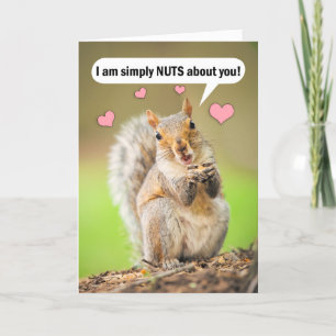 Cartão De Festividades Happy Valentine's Day Cute Squirrel Nuts About You