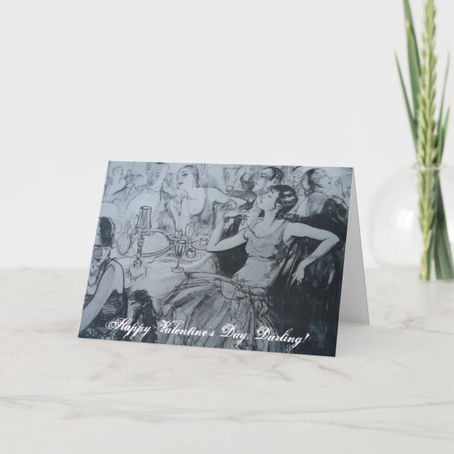 Cartão De Festividades Happy Valentines Day, Darling! (Frente)