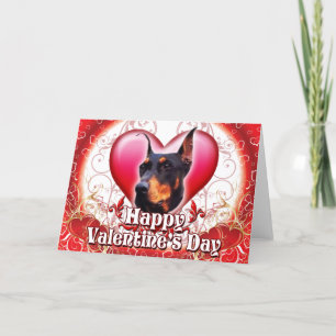 Cartão De Festividades Happy Valentines Day Doberman