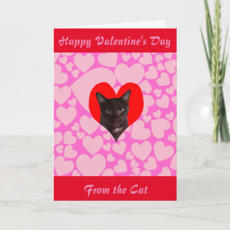 Cartão De Festividades Happy Valentine's Day From The Cat (Black Cat)