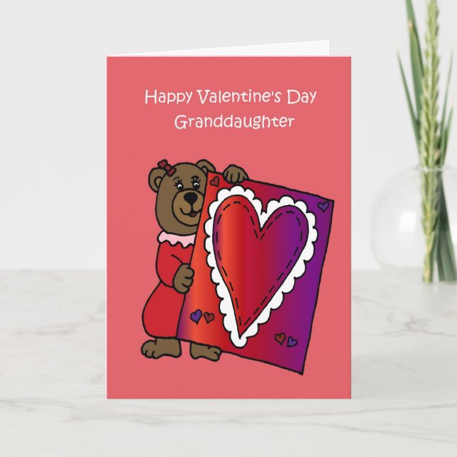 Cartão De Festividades Happy valentine's day granddaughter card (Frente)