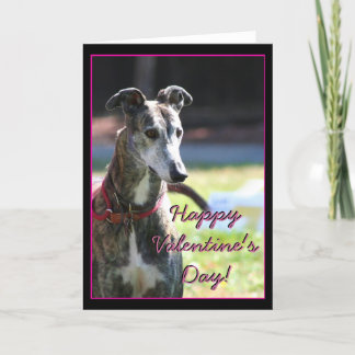 Cartão De Festividades Happy Valentine's Day Greyhound greeting Card
