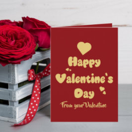 Cartão De Festividades Happy Valentine's Day Hearts Cute