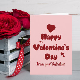 Cartão De Festividades Happy Valentine's Day Hearts Cute