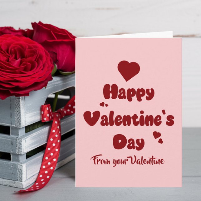 Cartão De Festividades Happy Valentine's Day Hearts Cute (Criador carregado)