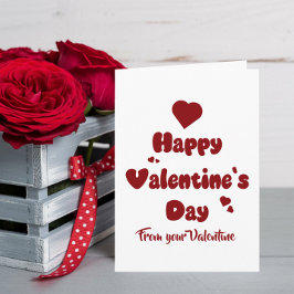 Cartão De Festividades Happy Valentine's Day Hearts Cute