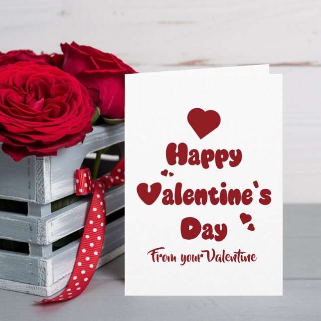 Cartão De Festividades Happy Valentine's Day Hearts Cute (Criador carregado)