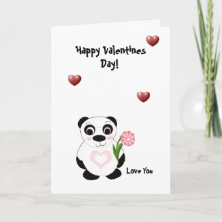 Cartão De Festividades Happy Valentines Day - Panda Bear