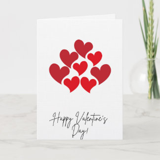 Cartão De Festividades Happy Valentine's Day Red Hearts Card