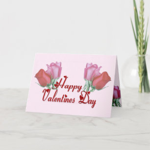Cartão De Festividades Happy Valentine's Day Roses - blank inside