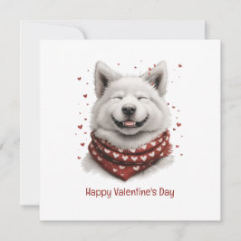Cartão De Festividades Happy Valentines Day Samoyed Dog