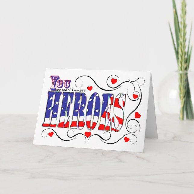 Cartão De Festividades Happy Valentine's Day to One of America's Heroes (Frente)