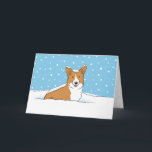 Cartão De Festividades Happy Winter Snow Corgi | Cachorro de Natal<br><div class="desc">Ótima ilustração de um Corgi feliz na neve de inverno. O texto da dentro diz, "Tenha um Natal legal." Este texto pode ser personalizado com a sua própria saudação personalizada. Um cartão de férias Pembroke Welsh Corgi perfeito para serviços de animais de estimação para personalizar e enviar a clientes, amigos...</div>