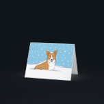 Cartão De Festividades Happy Winter Snow Corgi | Cachorro de Natal<br><div class="desc">Ótima ilustração de um Corgi feliz na neve de inverno. O texto da dentro diz, "Tenha um Natal legal." Este texto pode ser personalizado com a sua própria saudação personalizada. Um cartão de férias Pembroke Welsh Corgi perfeito para serviços de animais de estimação para personalizar e enviar a clientes, amigos...</div>