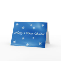 Happy Winter Solstice Sky and Snowflake Card