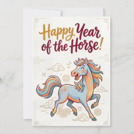 Cartão De Festividades Happy Year of the Horse – Chinese New Year Card