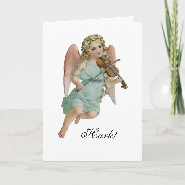 Cartão De Festividades Hark! Angel Christmas Card (Frente)