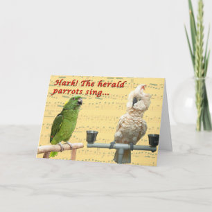 Cartão De Festividades Hark the Parrots